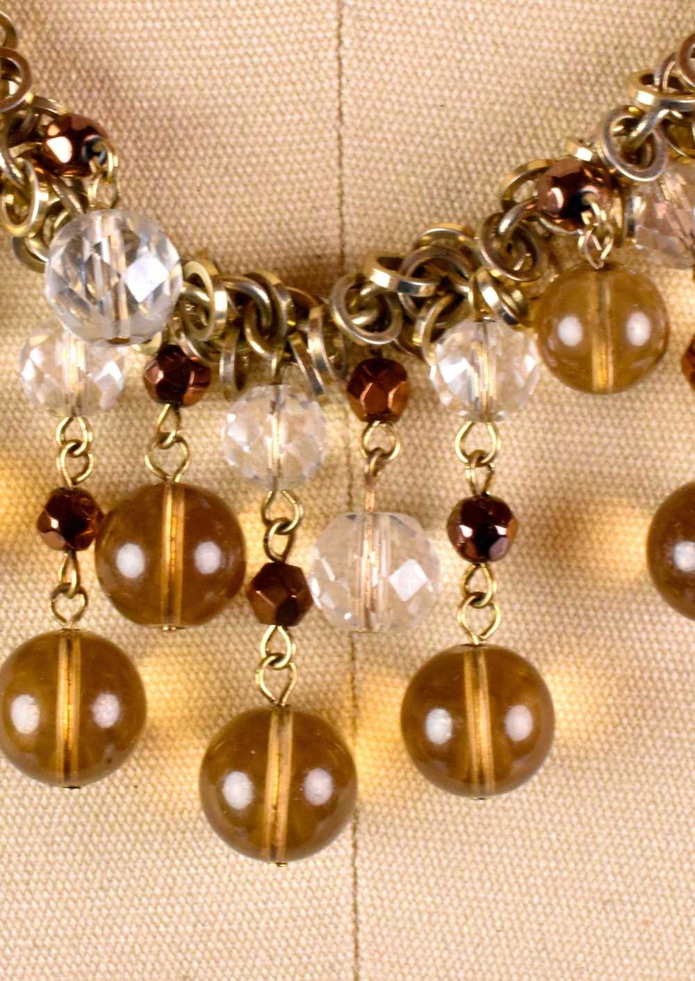 Talbots Multi-Strand Smoky Glass and Crystal Bead… - image 3