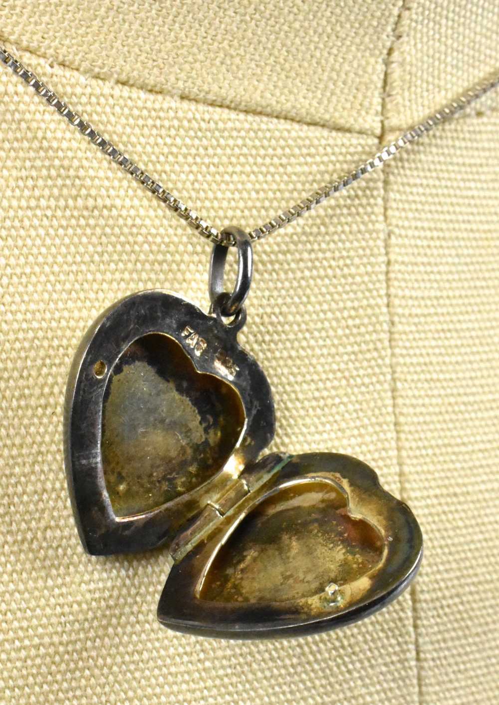 Black Heart Picture Locket - Sterling Silver - image 2