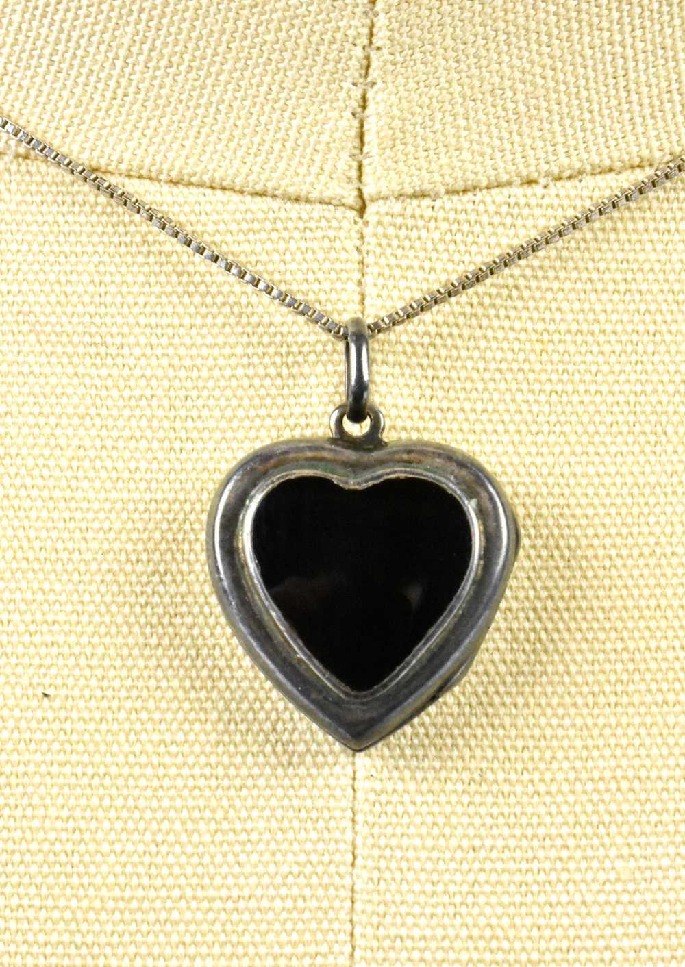 Black Heart Picture Locket - Sterling Silver - image 3