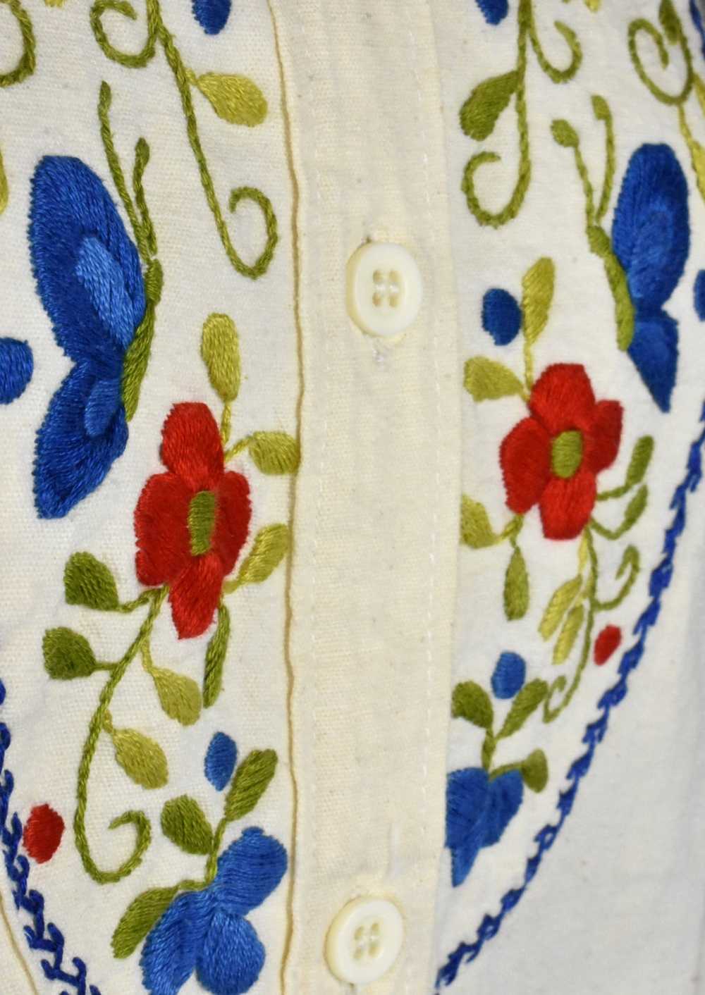1960's Hand Embroidered Mexican Blouse by Helen C… - image 2