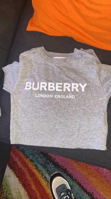 Burberry Gray Burberry logo kids T-shirt