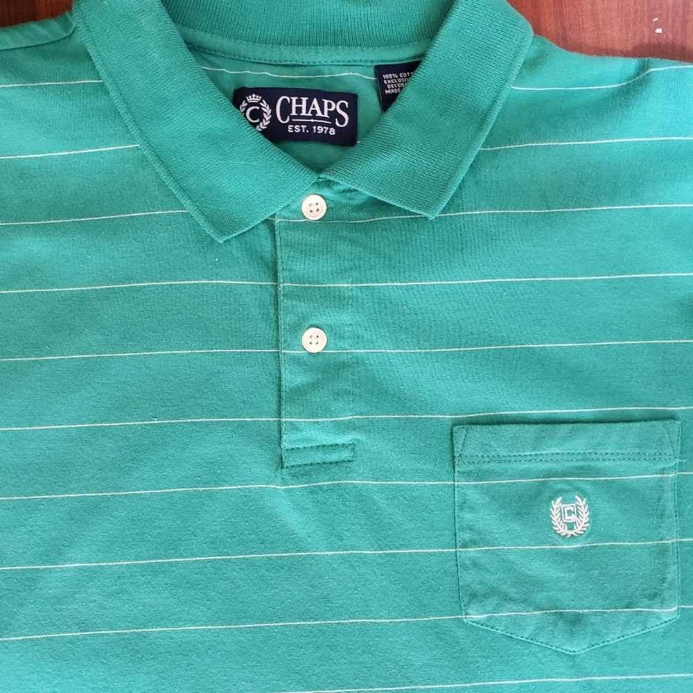 Chaps Chaps Green/White Stripe Polo - image 3