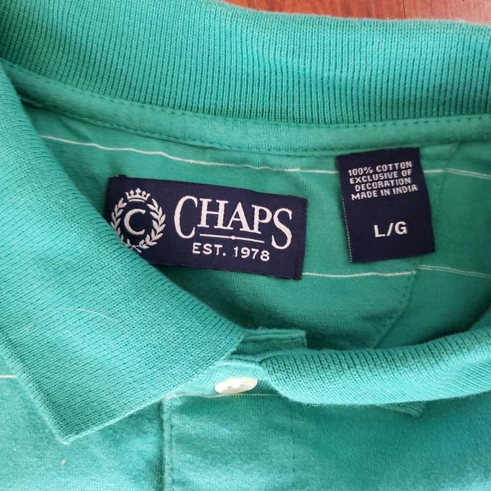 Chaps Chaps Green/White Stripe Polo - image 5