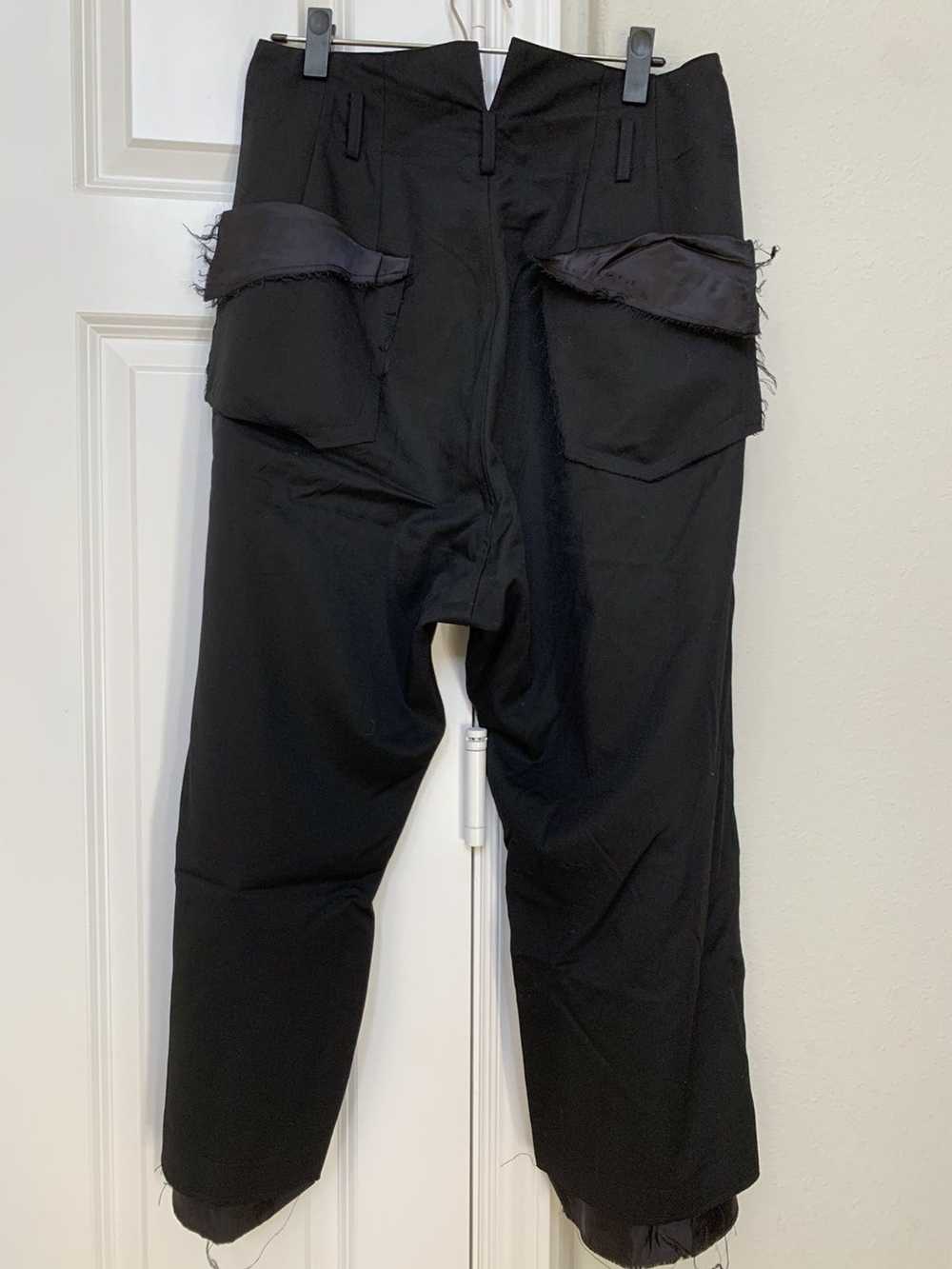 Sulvam Black wool wide pants L - image 2