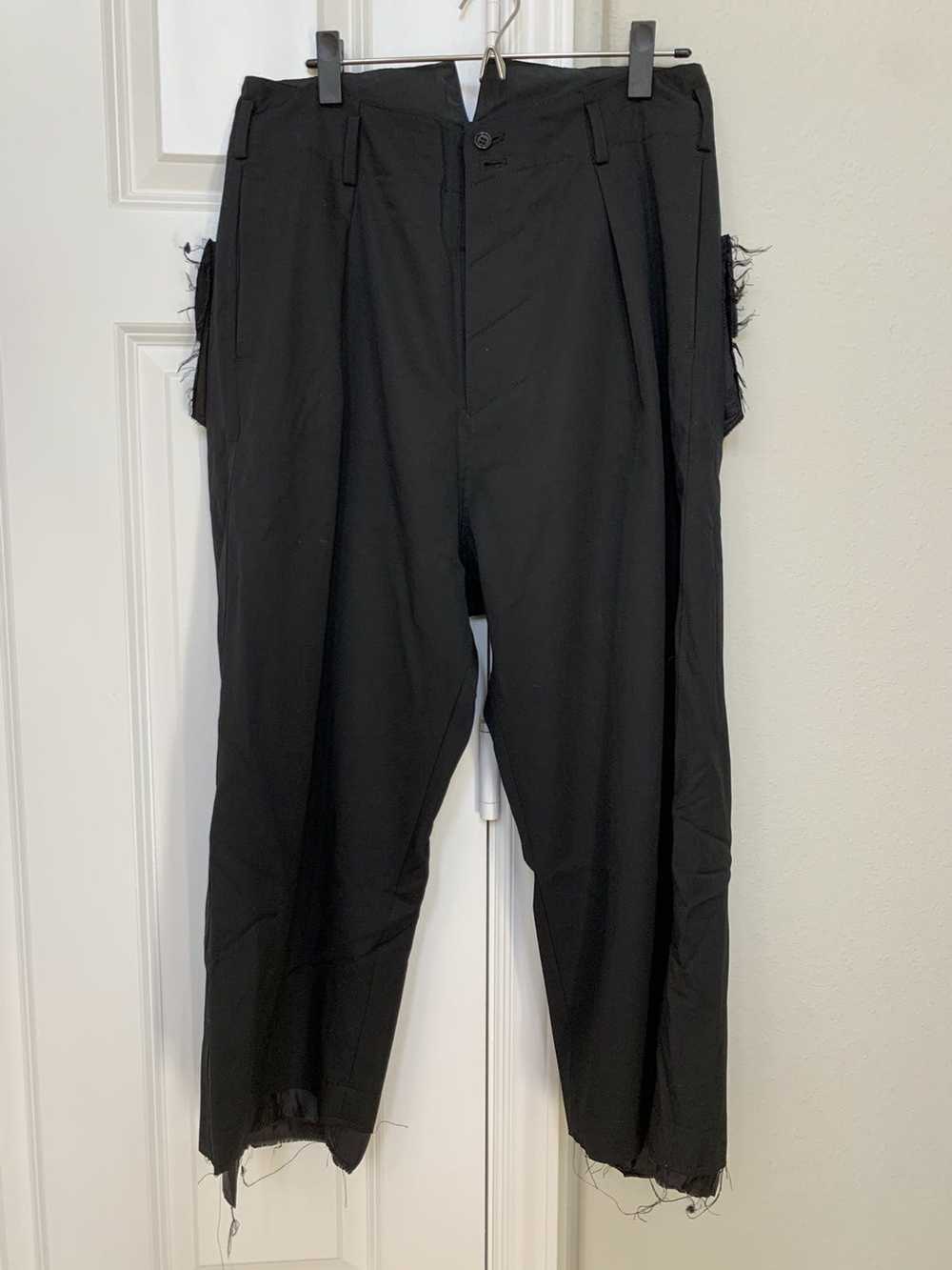 Sulvam Black wool wide pants L - image 3