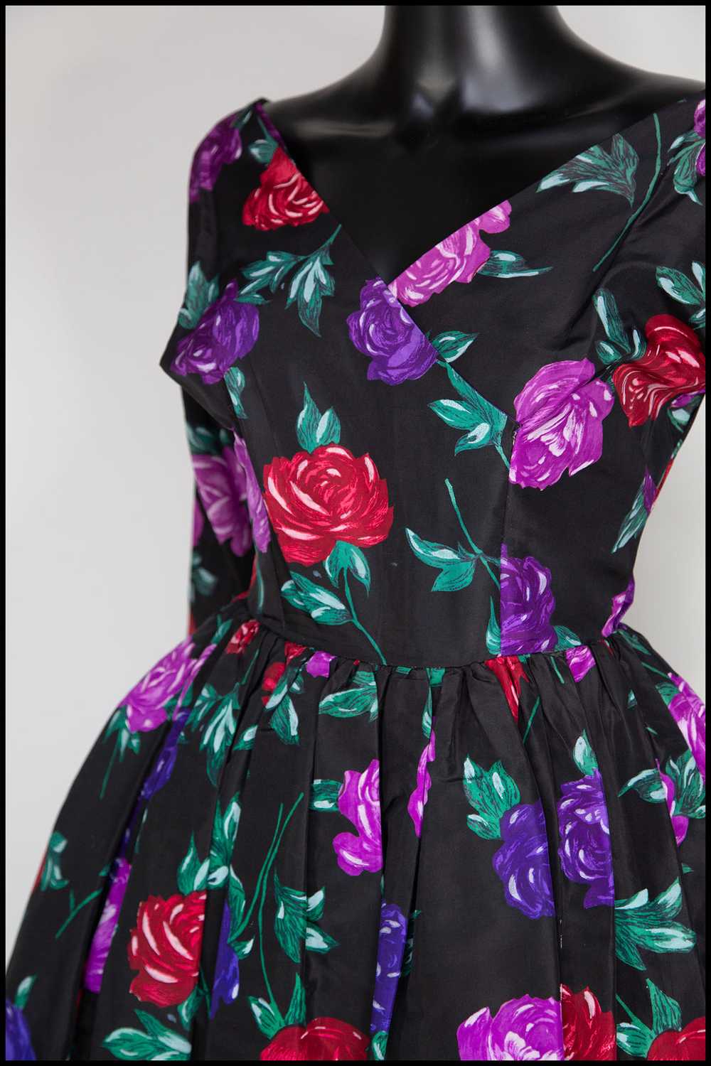 Vintage 1950s Rose Taffeta Tea Dress - image 5
