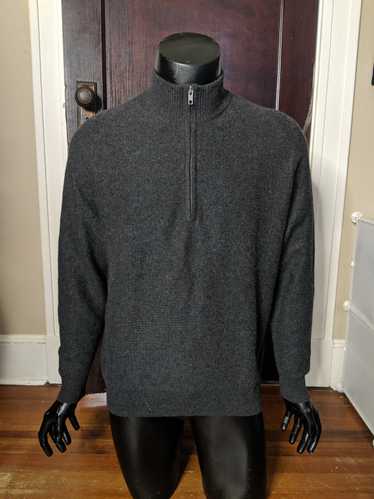 Tailorbyrd Grey 1/4 zip textured pullover sweater