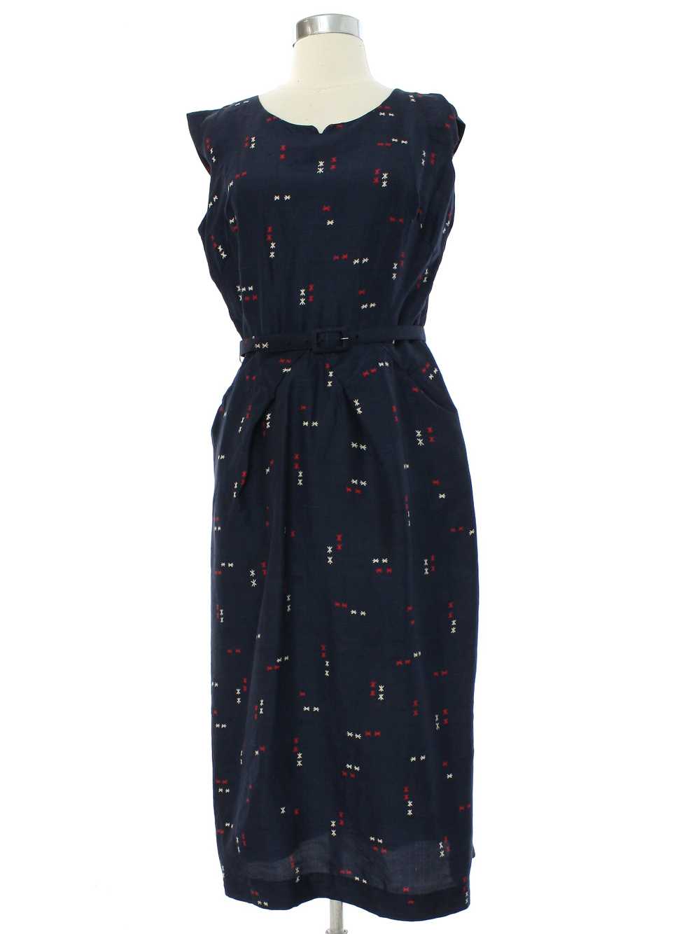 1950's Silk Day Dress - image 1