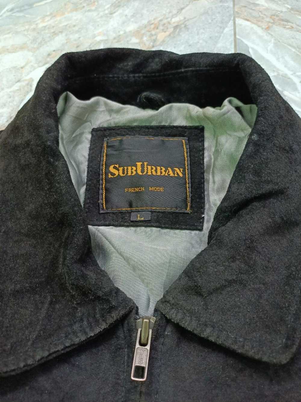 Japanese Brand Vintage SubUrban Lather Jacket Zip… - image 3