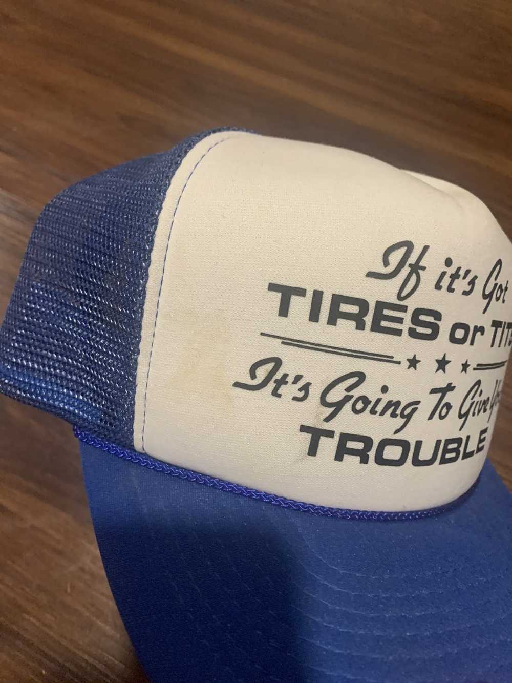 Vintage Vintage 80’s tires or tits trucker hat un… - image 2