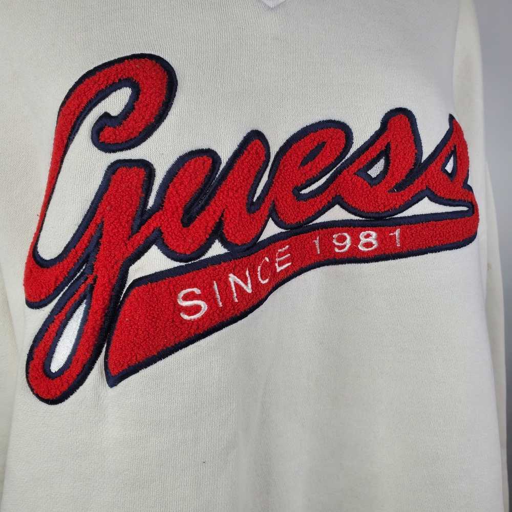 Guess Guess Chenille Logo Spellout Vneck 90s Vint… - image 8