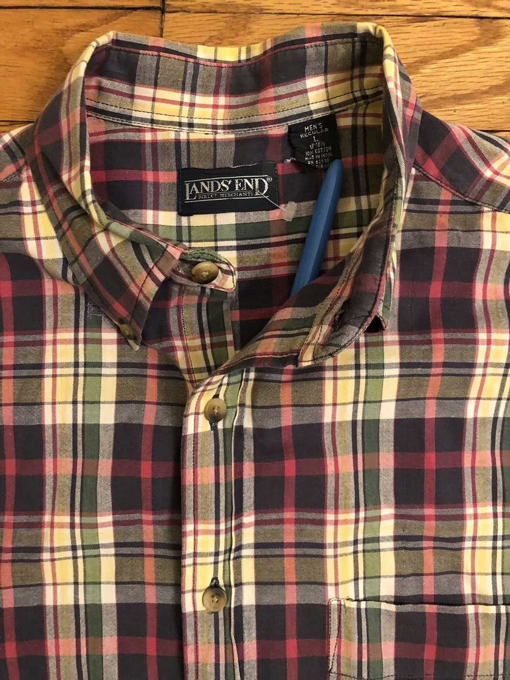 Lands End LANDS END Vintage MADRAS Plaid Made in … - image 5