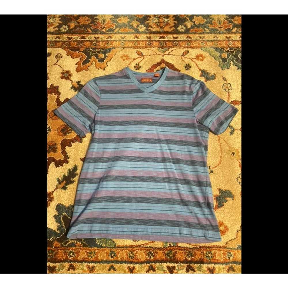 Perry Ellis Perry Ellis America Stripped Tshirt M… - image 1