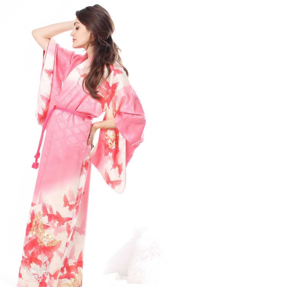 Pink Butterfly Kimono - image 5