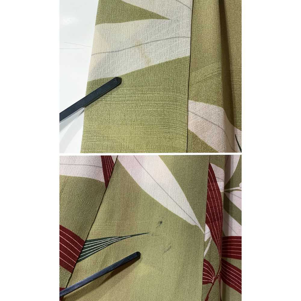 Sage Green Bamboo Leaves Kimono - image 3