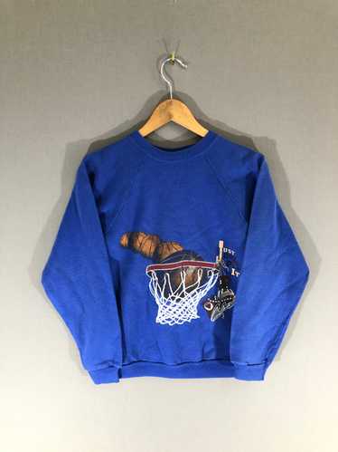 Hanes Hanes Basketball Sweatshirt Blue XS #5570-3-