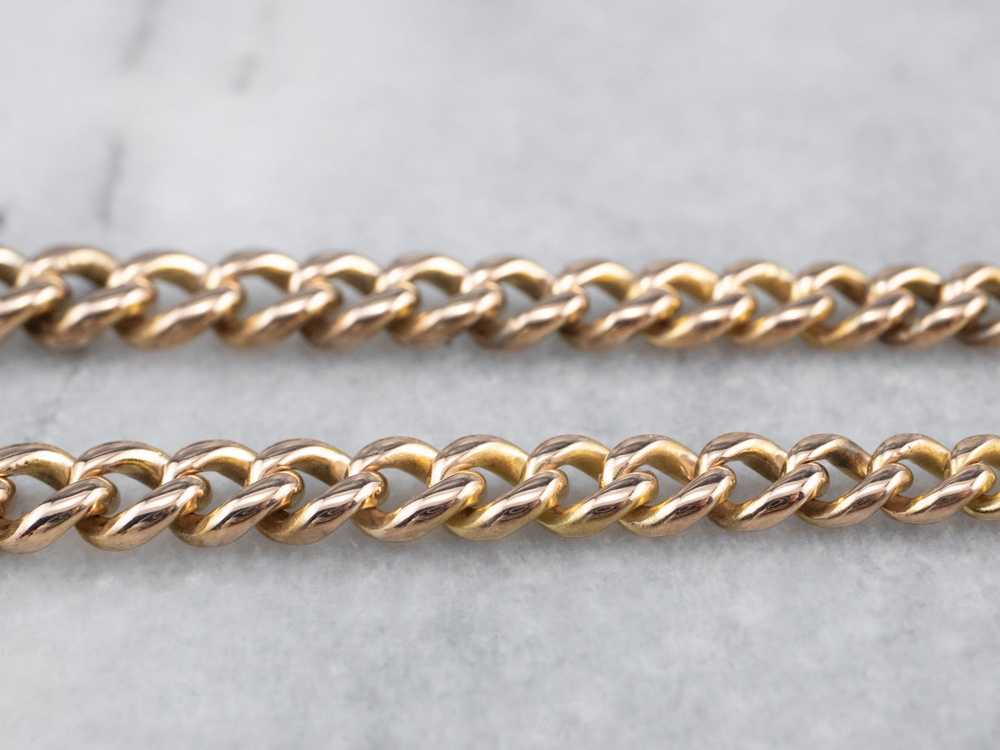 Antique Rose Gold Padlock Chain Bracelet - image 9