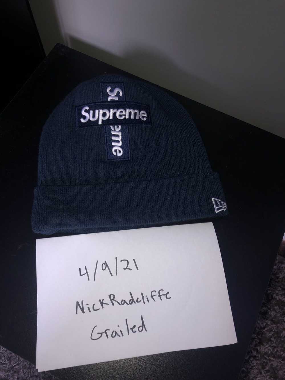 Supreme New Era Cross Box Logo Beanie NavySupreme New Era Cross