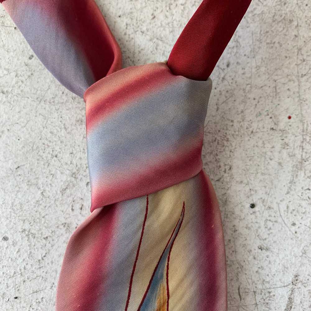 1950s Handpainted Silk Tie - image 4