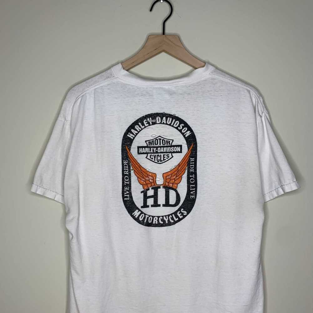 Delta Vtg Y2K Harley Davidson Graphic Tee Old Log… - image 2