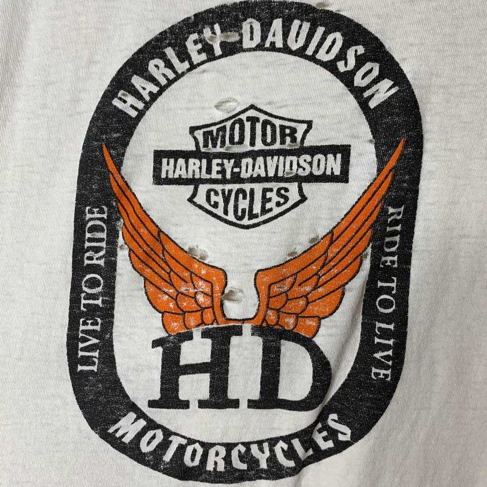 Delta Vtg Y2K Harley Davidson Graphic Tee Old Log… - image 3