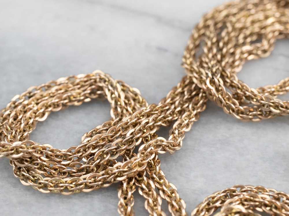 Antique Three Strand Chain Gold Necklace - image 1