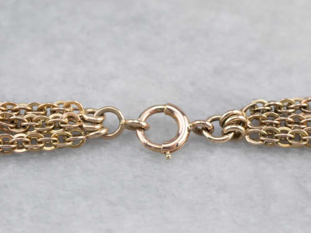 Antique Three Strand Chain Gold Necklace - image 3