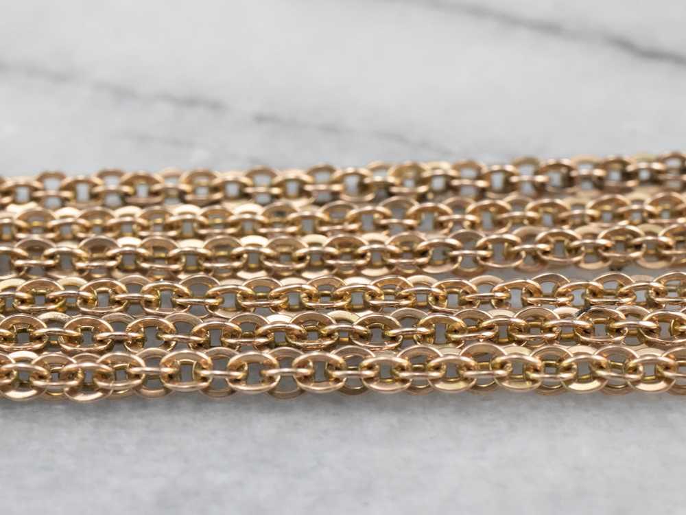 Antique Three Strand Chain Gold Necklace - image 4