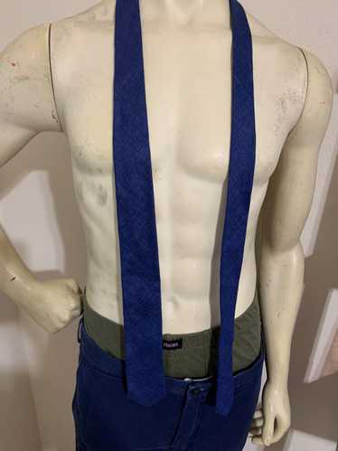 Gitman Bros. Vintage Indigo Blue Linen Skinny tie - image 1