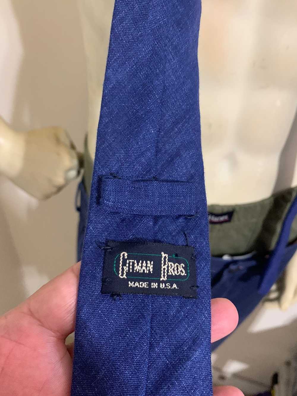 Gitman Bros. Vintage Indigo Blue Linen Skinny tie - image 4