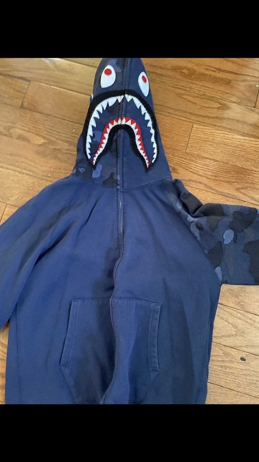 Bape Bape blue camo shark hoodie - image 1