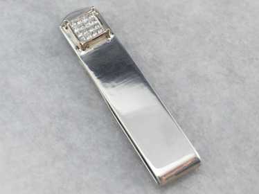 Diamond Sterling Silver Tie Bar - image 1