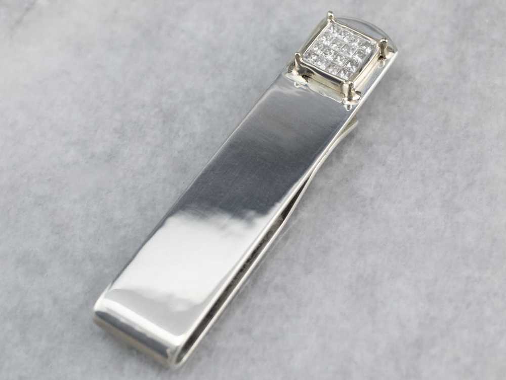 Diamond Sterling Silver Tie Bar - image 2