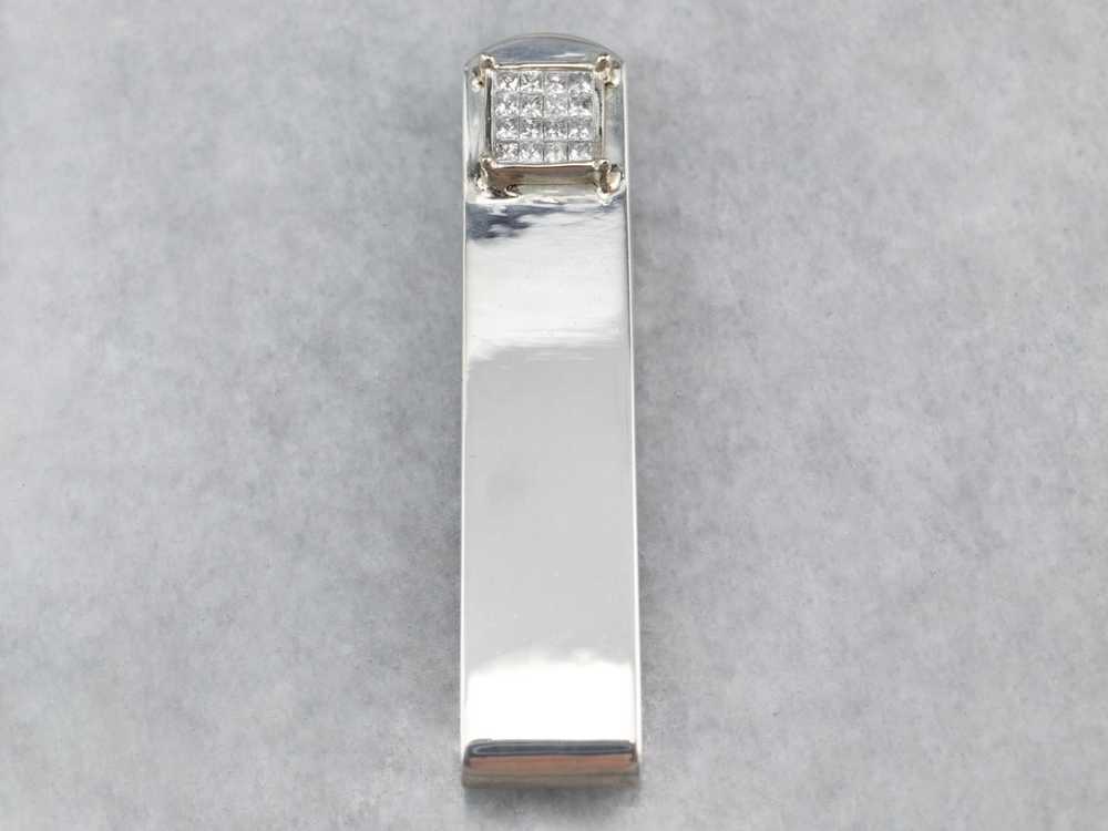 Diamond Sterling Silver Tie Bar - image 3