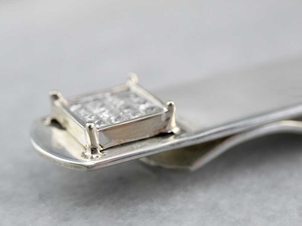 Diamond Sterling Silver Tie Bar - image 9