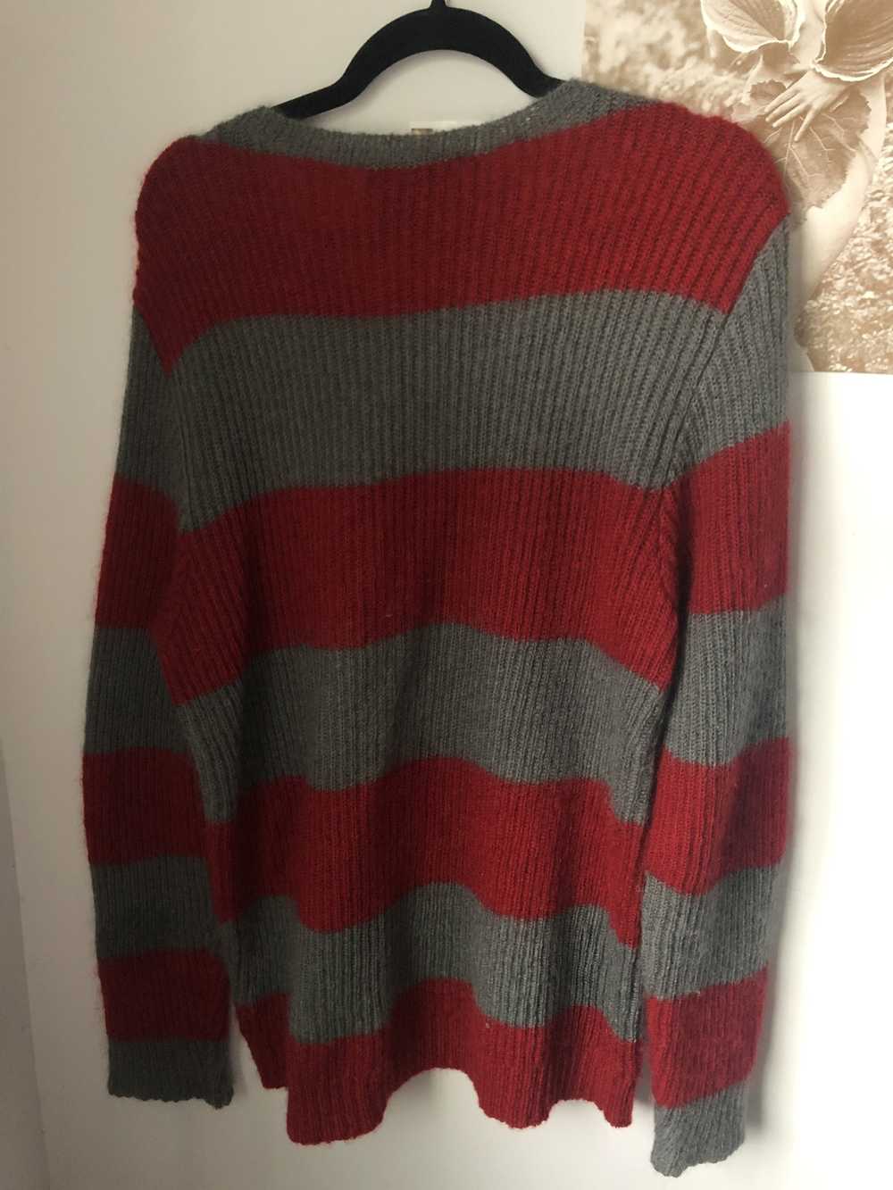 Undercover Undercover Grey and Red Striped Sweater - image 2