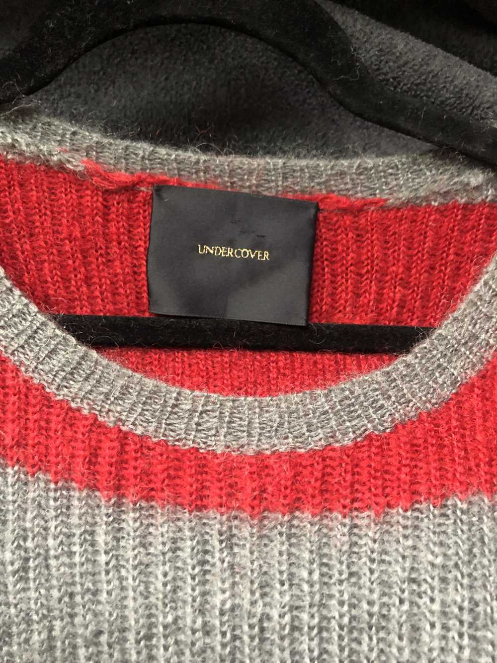 Undercover Undercover Grey and Red Striped Sweater - image 3