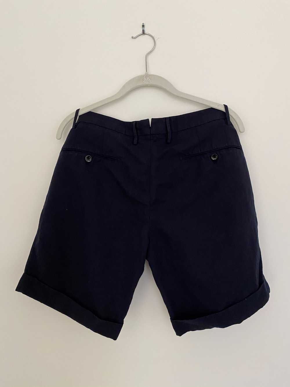 Incotex Incotex ChinoLino Navy Blue Pleated Shorts - image 2