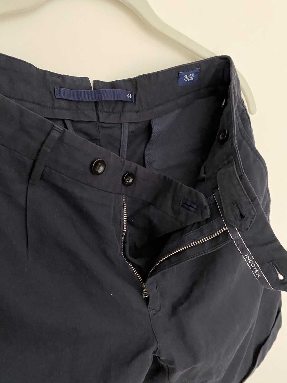 Incotex Incotex ChinoLino Navy Blue Pleated Shorts - image 4