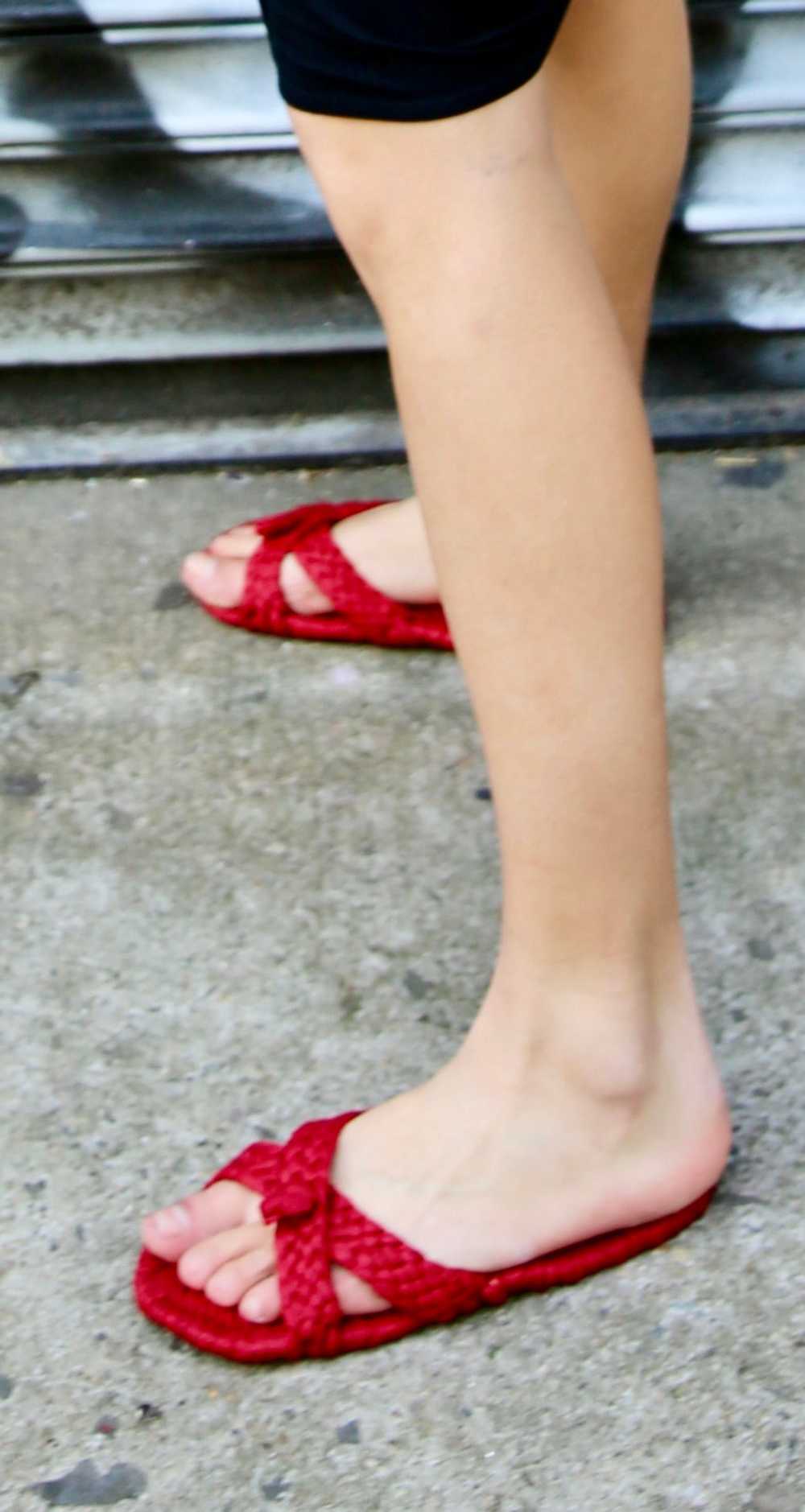 1980s-1990s Yohji Yamamoto Red Fiber Sandals - image 2