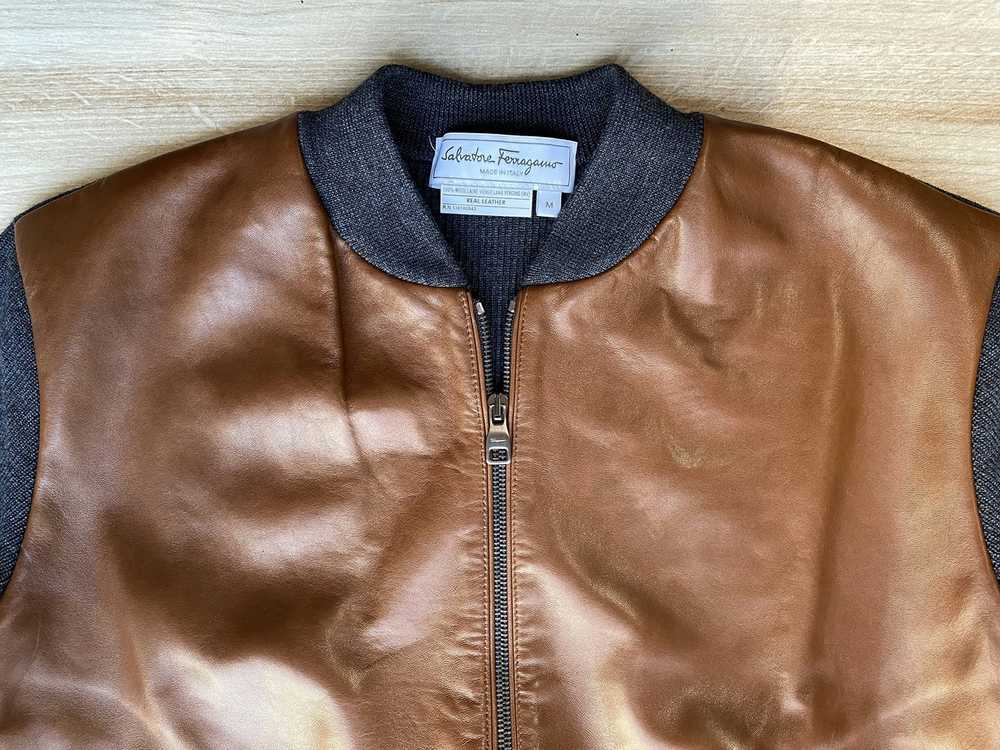 Salvatore Ferragamo Wool Leather Ferragamo bomber - image 8