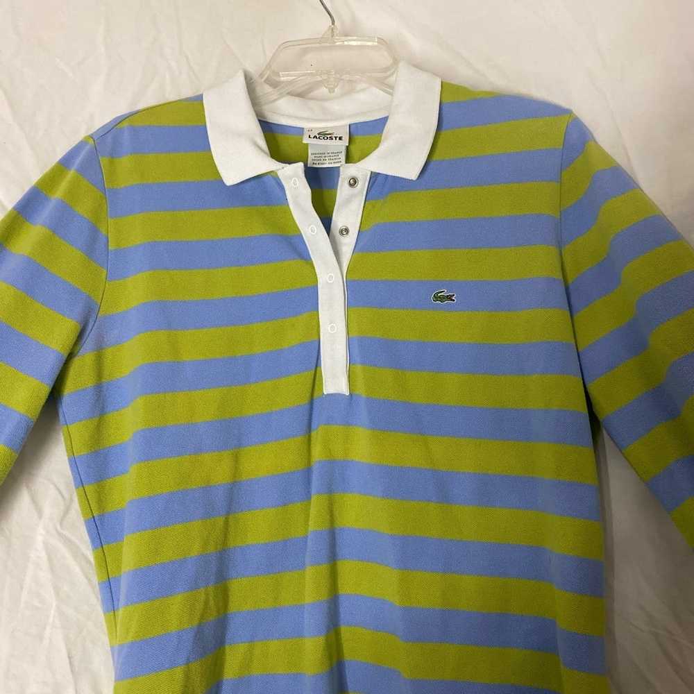 Lacoste 90s Striped Lacoste Polo Shirt - image 2