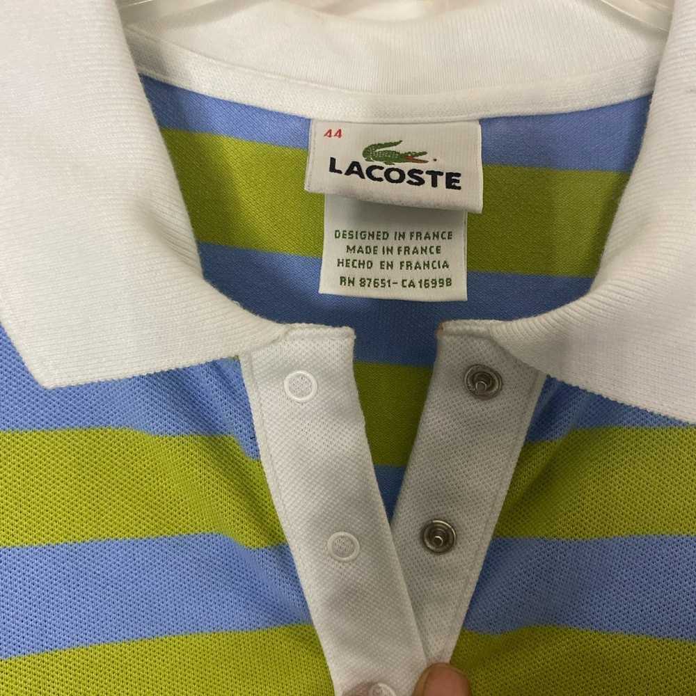 Lacoste 90s Striped Lacoste Polo Shirt - image 3