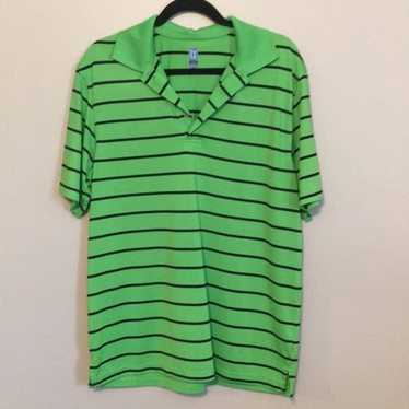 Pga Tour PGA Tour Green/Black Striped Golf Shirt