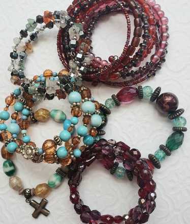 Bracelets, Mixed Lot of memory wire and stretch b… - image 1