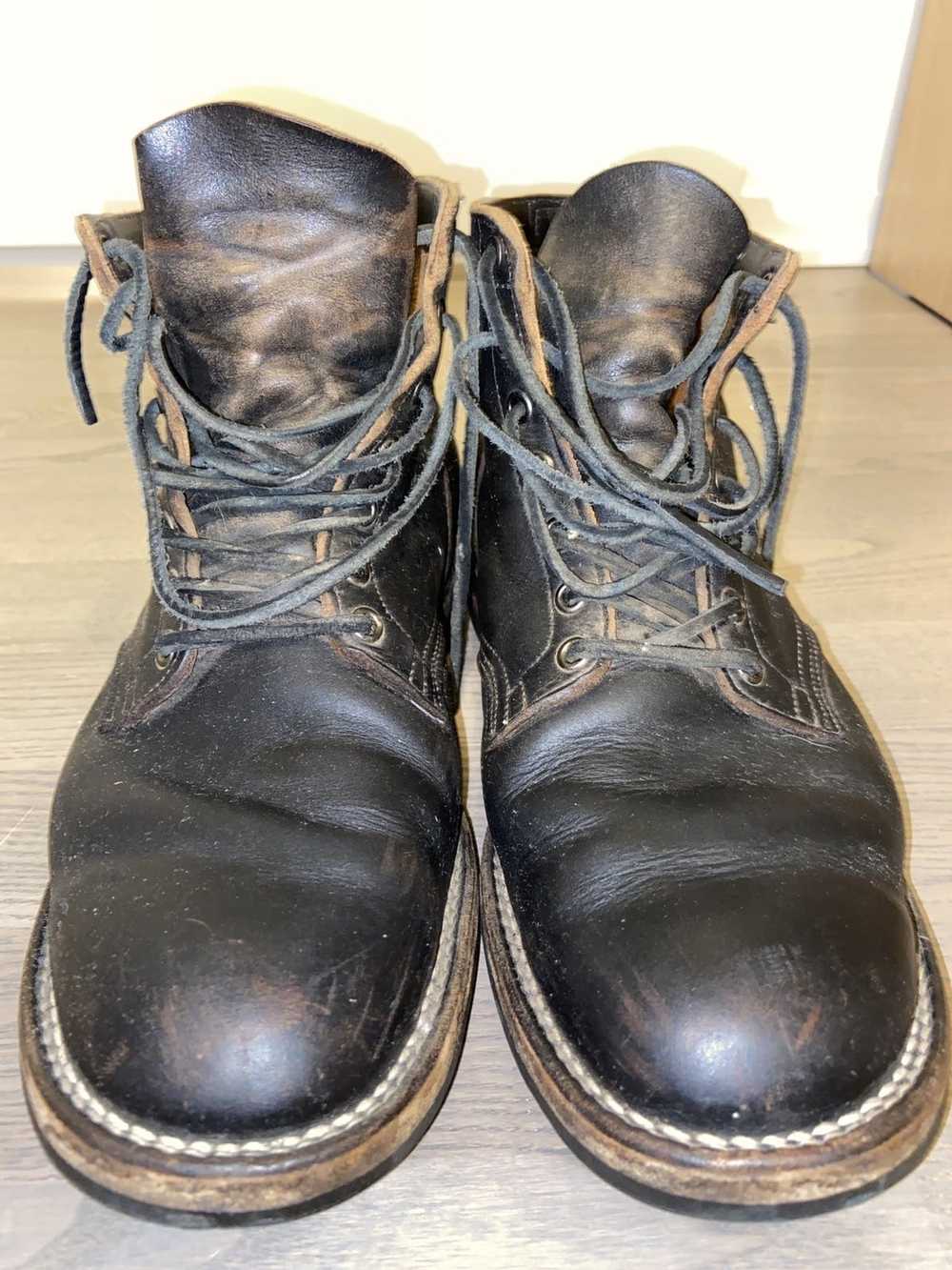 Viberg Viberg Black Leather Work Boots - image 5