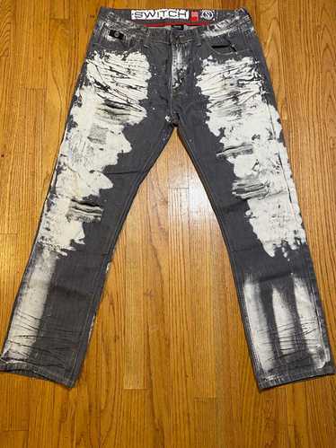 Japanese Brand × Vintage Painted distress jeans - image 1