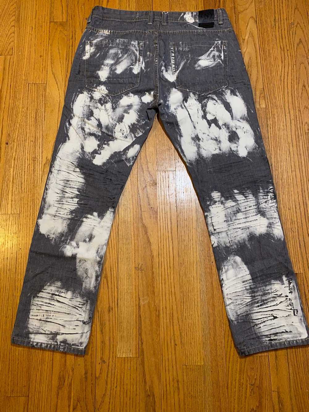 Japanese Brand × Vintage Painted distress jeans - image 2