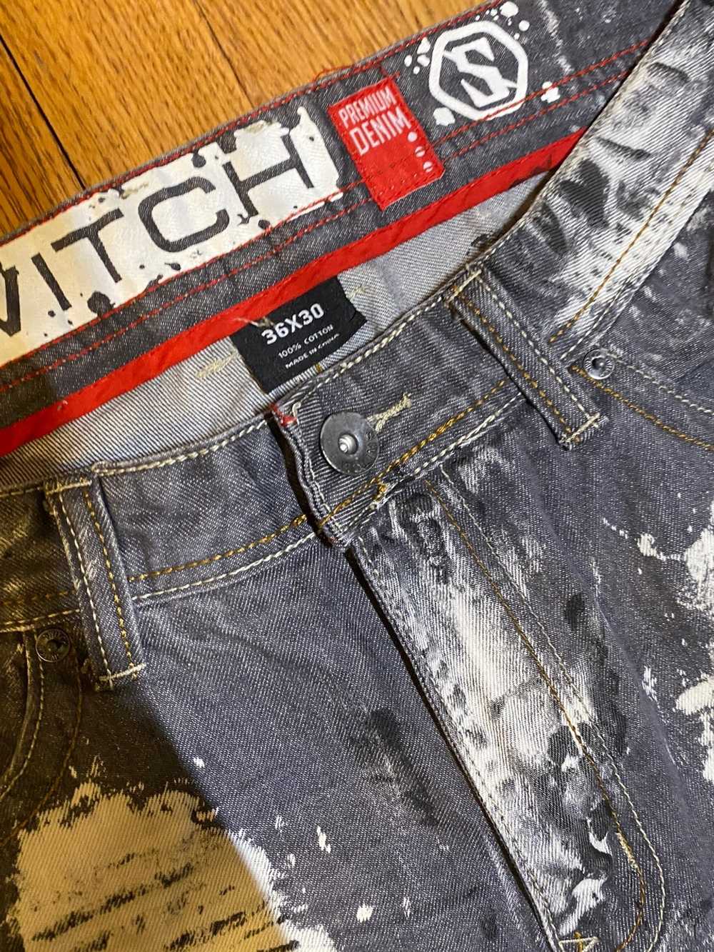 Japanese Brand × Vintage Painted distress jeans - image 3