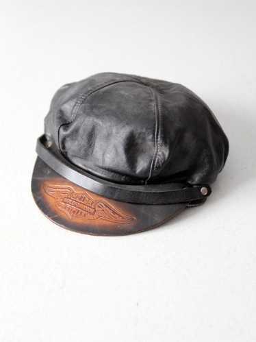 Vintage leather biker hat - Gem